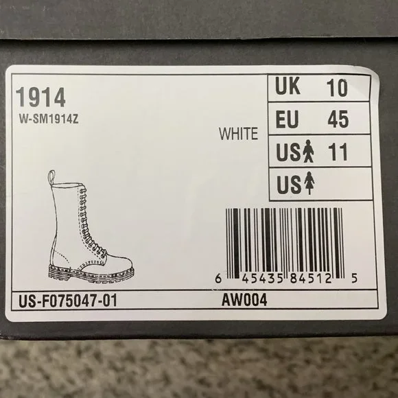 Sold - Rare Dr. Martens 1914 White Boots Size 10UK - Picture 7 of 7